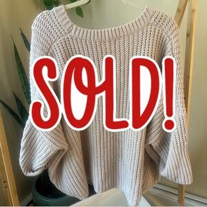 POL Oversized Tan Chunky Knit Sweater Med